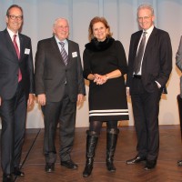 v.l. Jean-Marc Probst, Urs Wernli (Zentralpräsident AGVS), Christoph Blocher, Doris Fiala, Hans-Ulrich Bigler, Ulrich Giezendanner