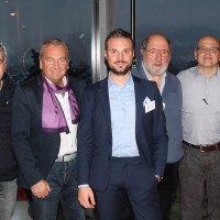 v.r. Claudio Bianda (Garage Cristallina SA), Gaetano Collantuono (Garage Royal Pambio Noranco SA), Milton Binaghi (Garage Binaghi SA), Roberto Bonfanti (Präsident AGVS Sektion TI) und Ezio Forzatti (Auto Piû S. a. g. l.)