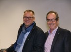 AGVS-Zentralpräsident Urs Wernli (rechts) und Dominique Kolly, im Zentralvorstand für den Bereich Nutzfahrzeuge zuständig.